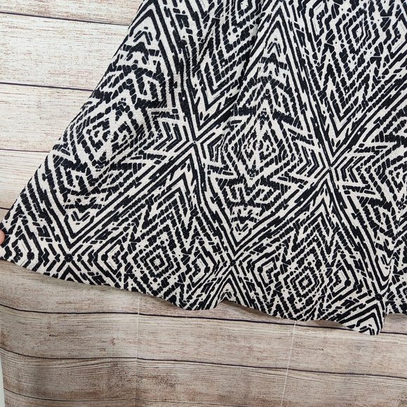 Anthropologie MAEVE Women Dress 4 Sleeveless Black Beige Geometric Sheath Zipper - Picture 4 of 15